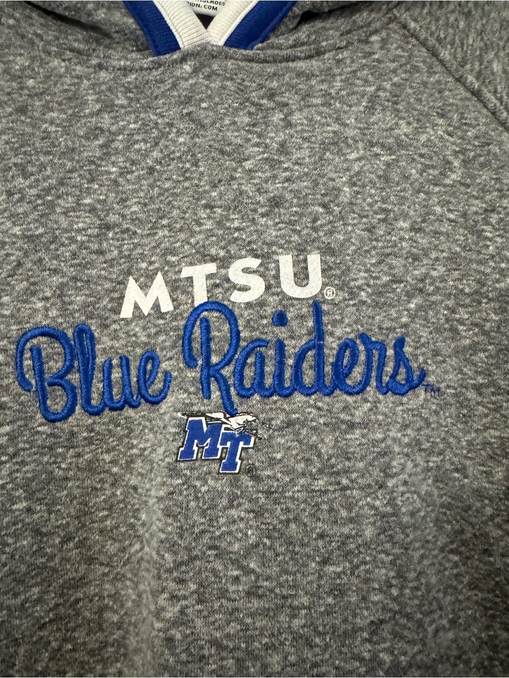 MTSU Blue Raiders Men's Gray champion Hooded Sweatshirt - Picture 2 of 7